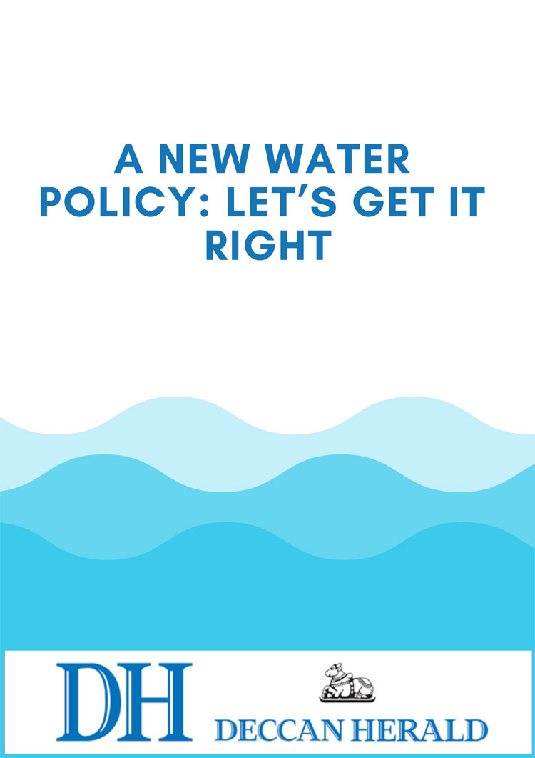 A new water policy: let’s get it right