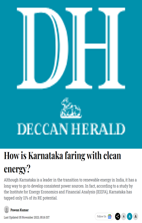 Harikrishna quoted on power generation from RE and solar panel disposal in an article in Deccan Herald
