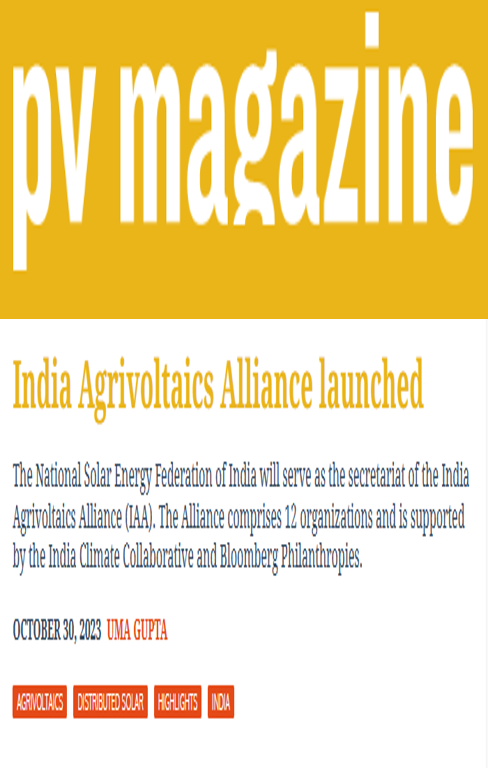 CSTEP a part of India Agrivoltaics Alliance