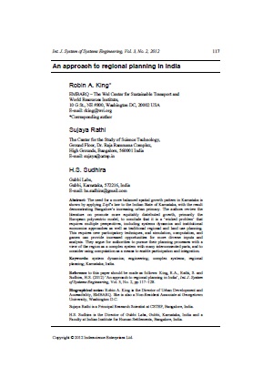 An apporach to regional planning in India