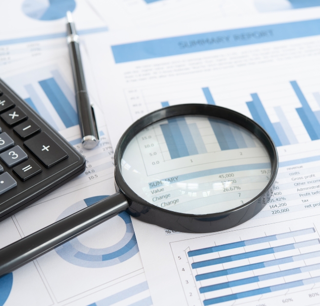 Regulatory compliance with financial charts and data analysis tools