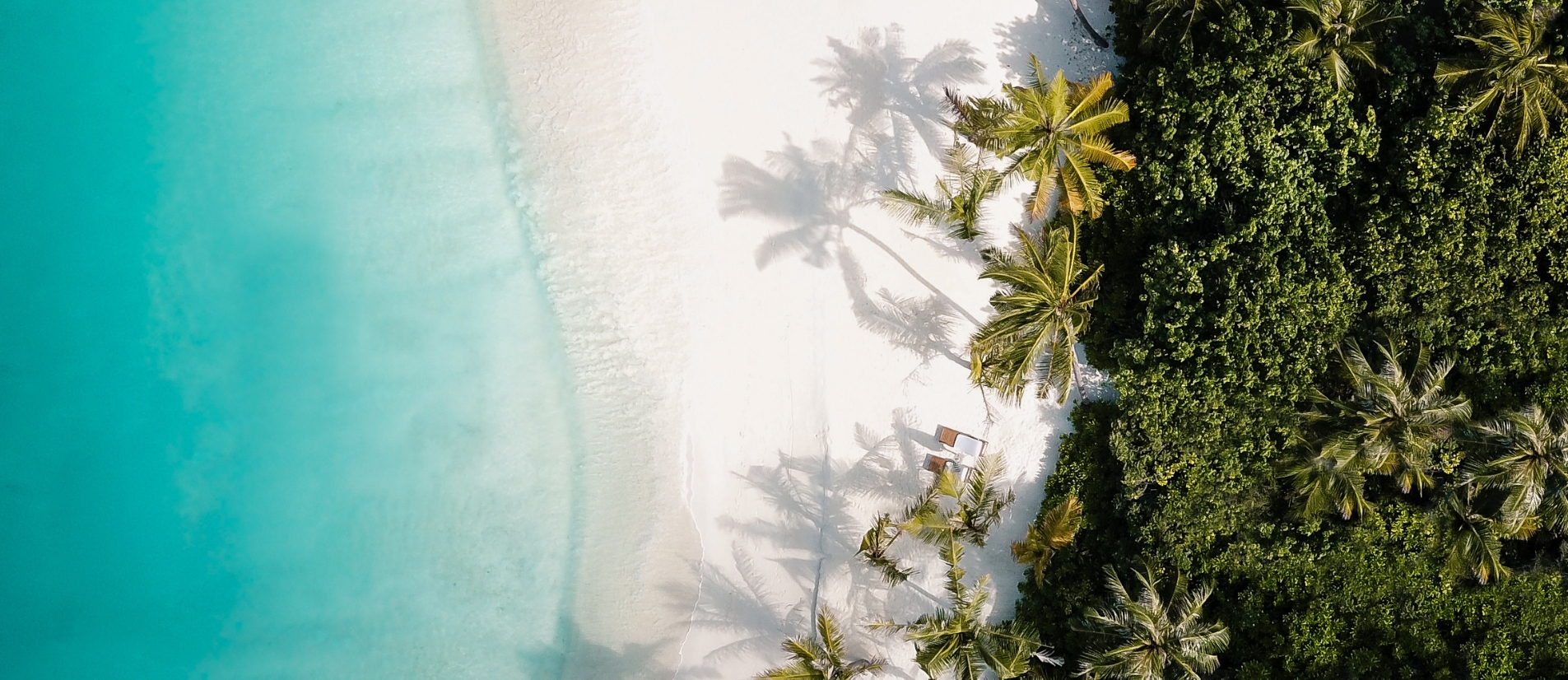 Clean tropical beach with clear blue water showing sustainability